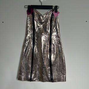 NWT Nasty Gal silver crocodile skin dress